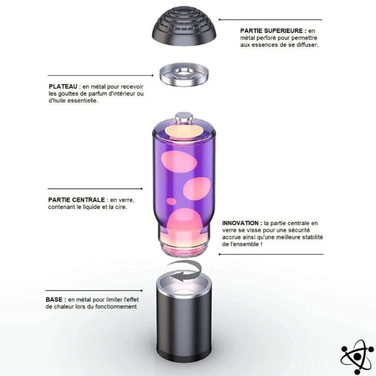 Lampe à Lave Bleu Diffuseur de Parfum Déco Science