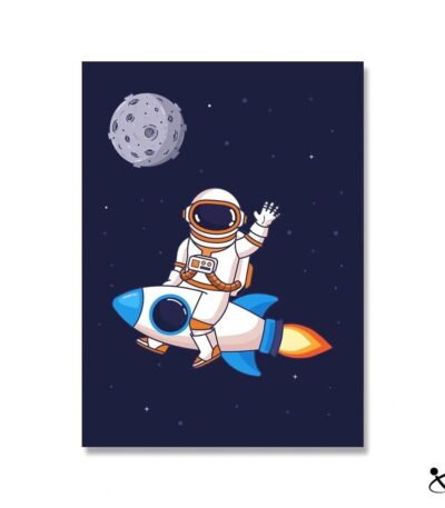 Poster Astronaute Fusée Déco Science