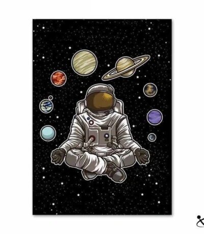 Poster Astronaute en Méditation Déco Science