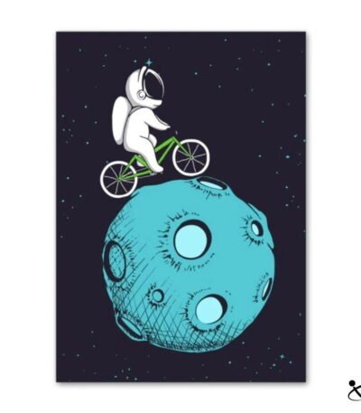 Poster Astronaute en Vélo Déco Science