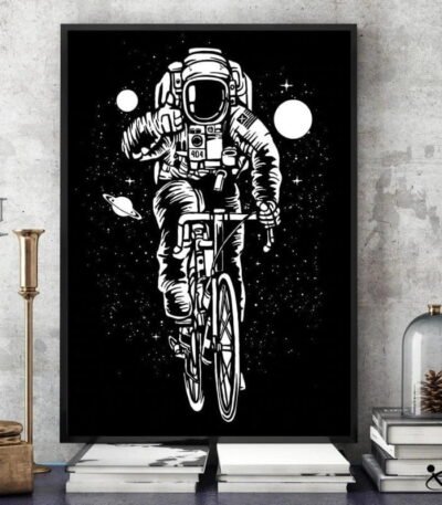 Poster Astronaute une Virée en Vélo Déco Science