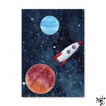 Poster Enfant Vaisseau Spatial Déco Science