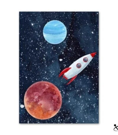 Poster Enfant Vaisseau Spatial Déco Science