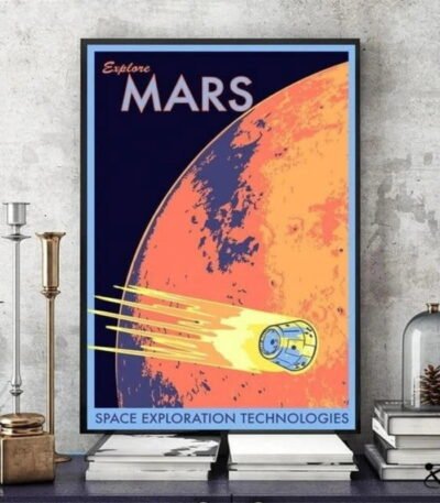 Poster Exploration de Mars Vintage Déco Science