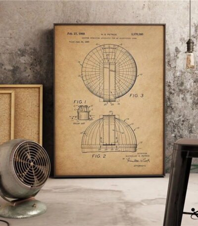 Poster Plan d'un Observatoire Astronomique Déco Science