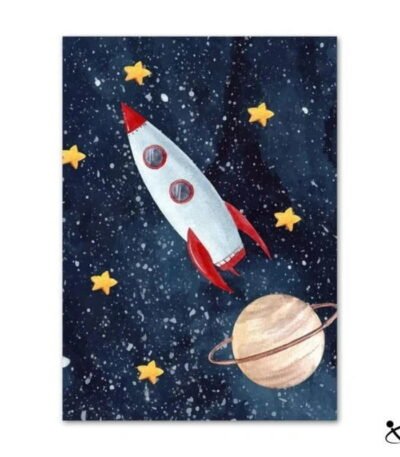 Poster Pour Enfant Petite Fusée Déco Science