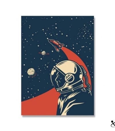 Poster Rétro Astronaute Déco Science