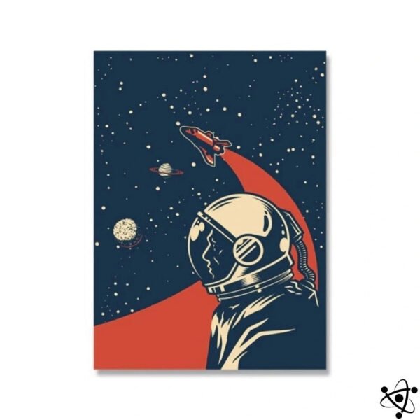 Poster Rétro Astronaute Déco Science