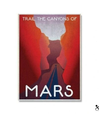 Poster Rétro Futuriste Planète Mars Déco Science