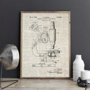 Poster Scientifique Microscope Vintage Déco Science