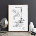 Poster Scientifique Microscope Vintage Déco Science