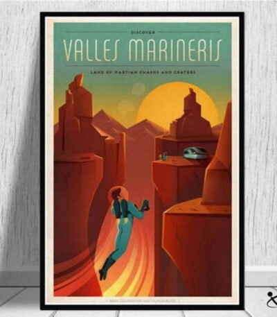 Poster Vintage Vallée de Mars Déco Science