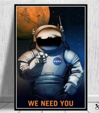 Poster Vintage de Recrutement d'Astronaute Déco Science