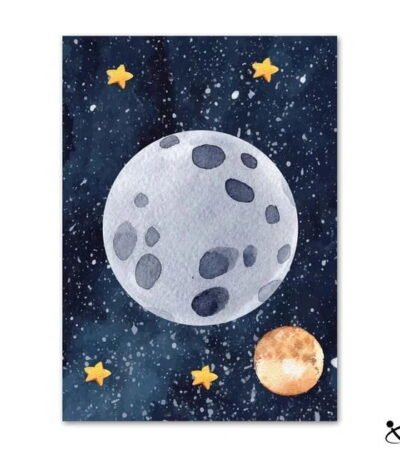 Poster de Lune pour Enfant Déco Science