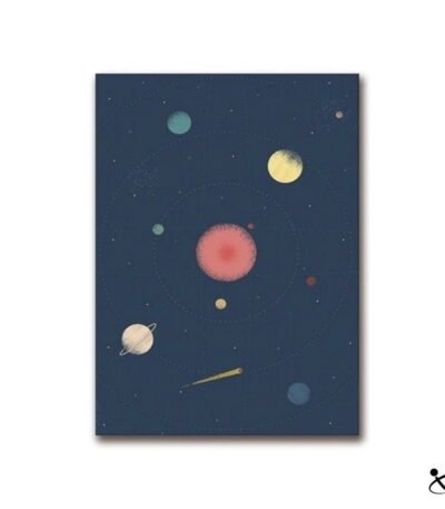 Poster dessin planètes du système solaire Déco Science