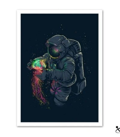 Poster l'Astronaute et la Méduse Déco Science