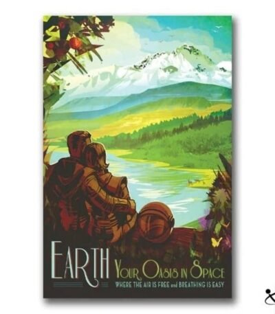 Poster vintage de la Planète Terre Déco Science