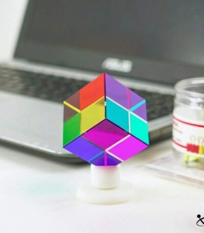 Colorful Cube Prism Science Decor