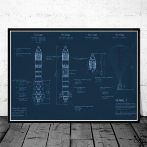 Affiche Plan de Fusée Déco Science