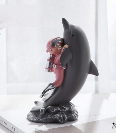 Figurine Plongeur & Dauphin Déco Science