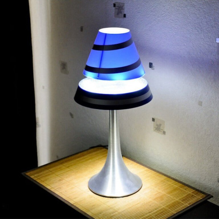 Lampe en Lévitation Spirale Bleu Déco Science