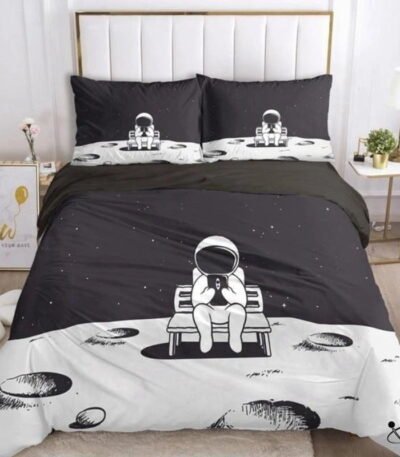 Housse de Couette Astronaute Banc Déco Science