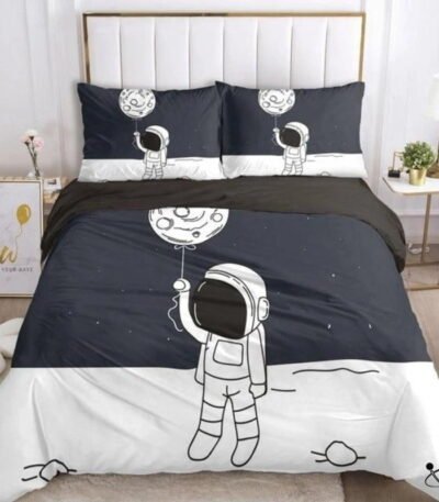 Housse de Couette Astronaute Volant Déco Science