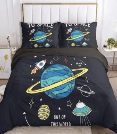 Housse de Couette Voyage Spatial Déco Science