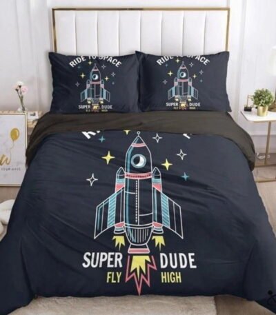 Housse de Couette Fusée Déco Science