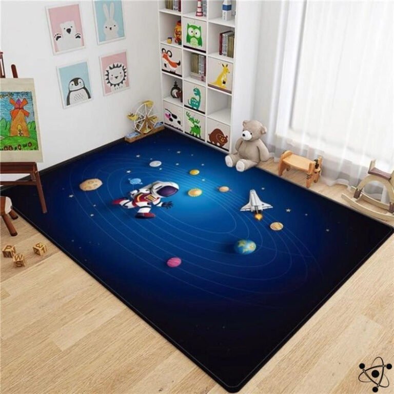 Tapis 3D Système Solaire Astronaute Déco Science