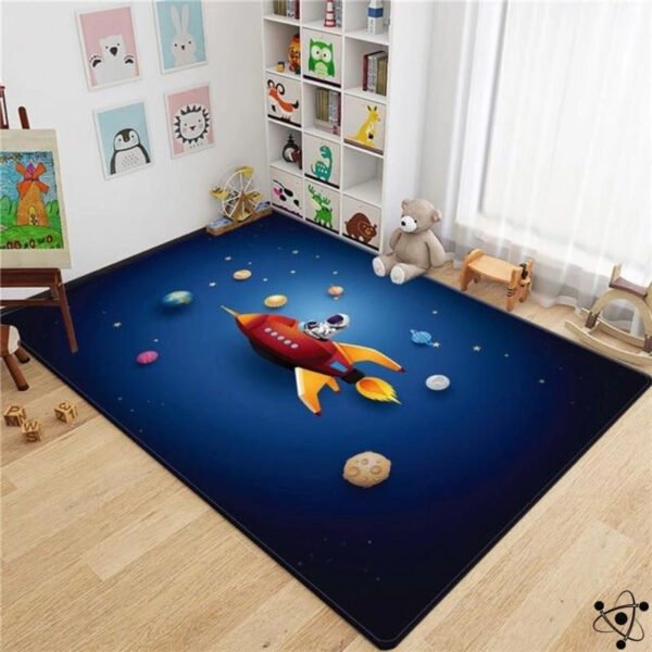 Tapis 3D Astronaute sur Fusée Déco Science