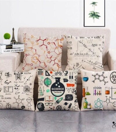 Housse de Coussin Scientifique Déco Science