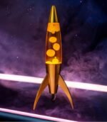 Lampe à Lave Fusée Gold – Image 3