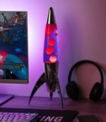 Lampe à Lave Fusée Rouge & Violette